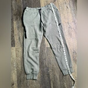 Men’s Large Nike Gray Sweatpants with Black Embroidery and Zip-Up Pockets